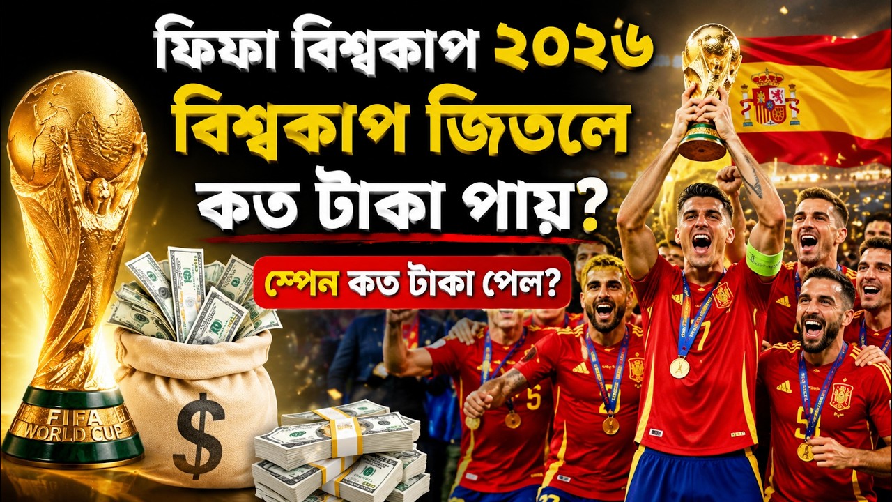 বিশ্বকাপ জিতলে কত টাকা পায়? ২০২৬ ফিফা ফুটবল বিশ্বকাপের প্রাইজমানি কত টাকা | world cup prize money