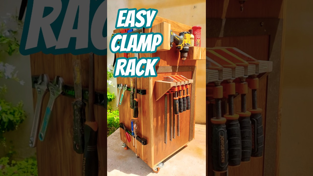 Easy Clamp Storage Rack (Build It in Minutes and Mount it Anywhere) - How to Organize Clamps  #diy