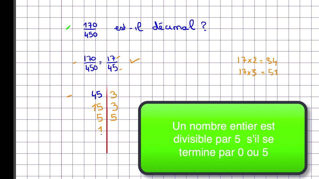 Comment montrer qu un nombre rationnel est décimal ou pas