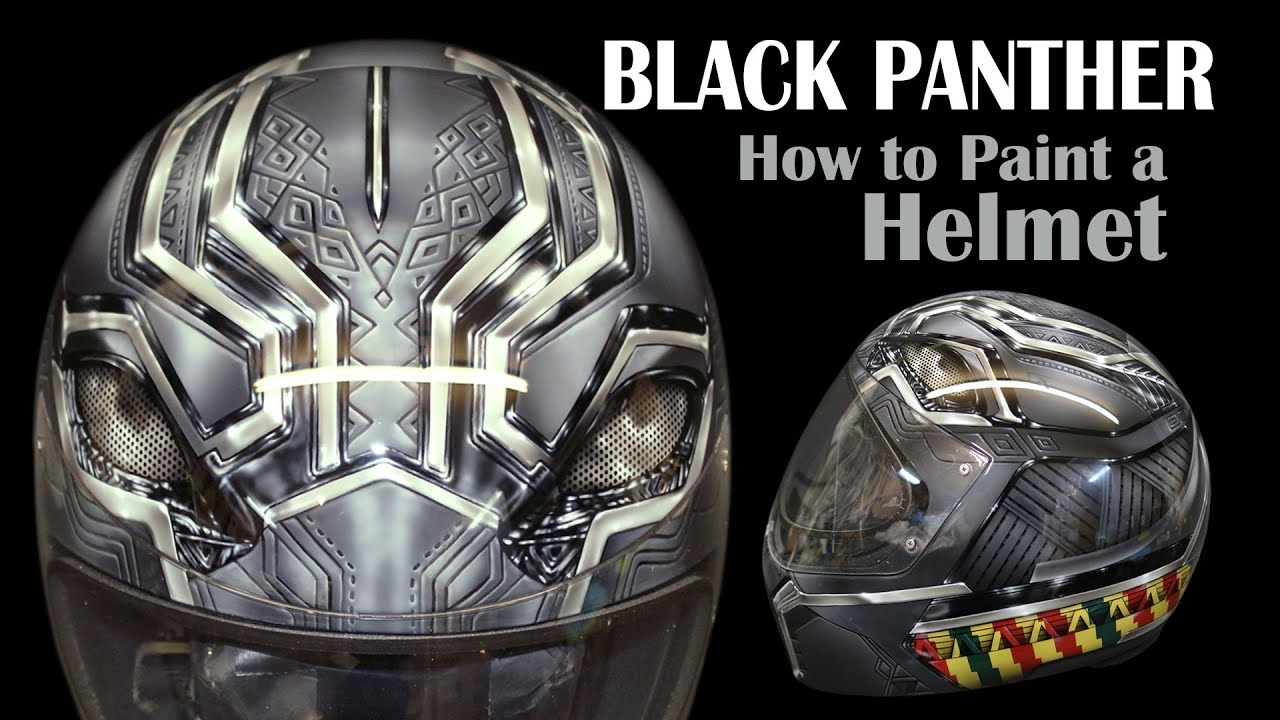How To Paint A Helmet: Black Panther Design: JBo Airbrush