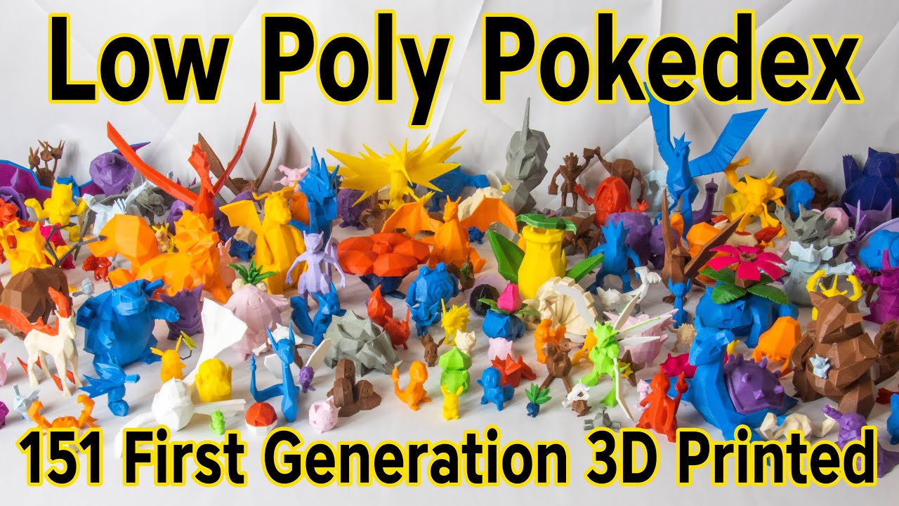 Low Poly Pokedex - 151 First Generation 3D Printed Pokemon