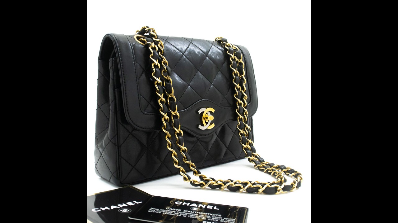 CHANEL Paris Limited Vintage Small Chain Shoulder Bag Black Quilt ac7