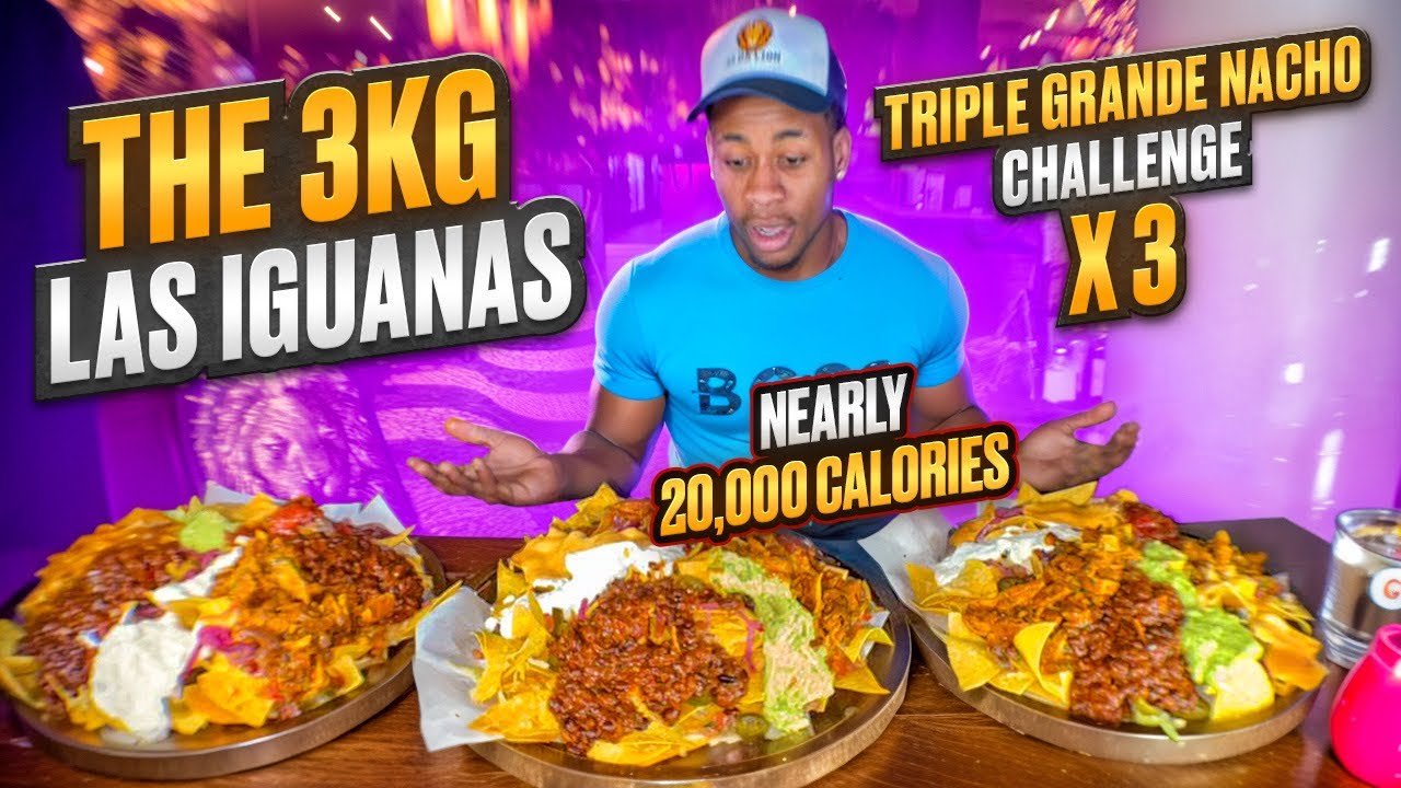 TRIPLING THE TRIPLE GRANDE NACHO CHALLENGE | JjDaLion at Las iguanas