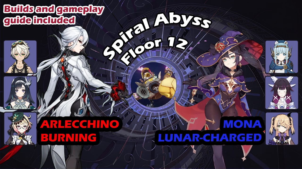 (6.3) Arlecchino Burning, Mona Lunar-Charged - Genshin Impact Spiral Abyss Floor 12