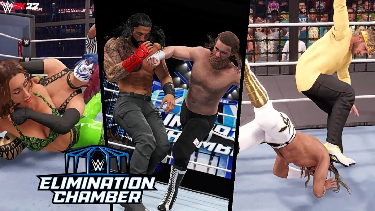 WWE Elimination Chamber 2023 Full Show Highlights - WWE 2K22 Simulation
