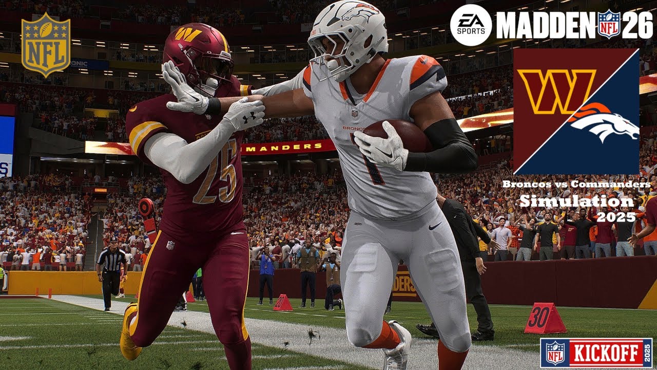 Madden 26 Denver Broncos vs Washington Commanders WEEK 12 Simulation 2025 PS5 Game Play