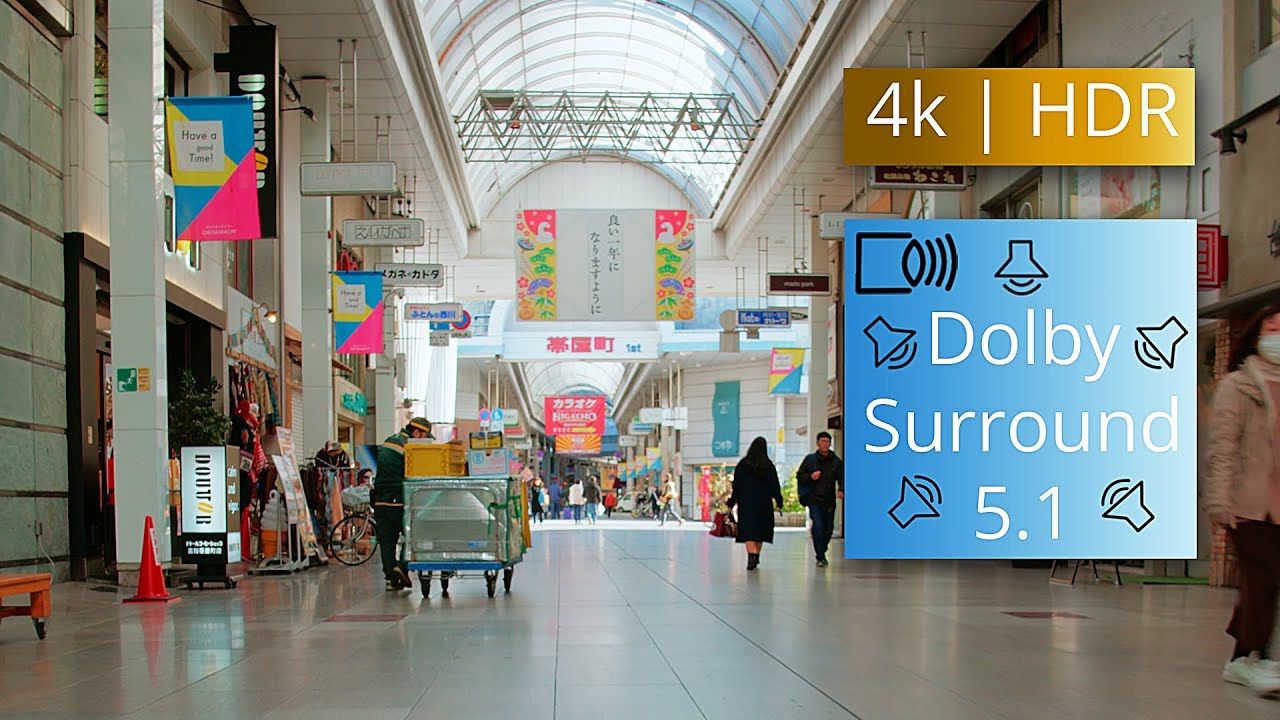Kochi Shopping Street in 4k HDR Dolby Surround 5.1