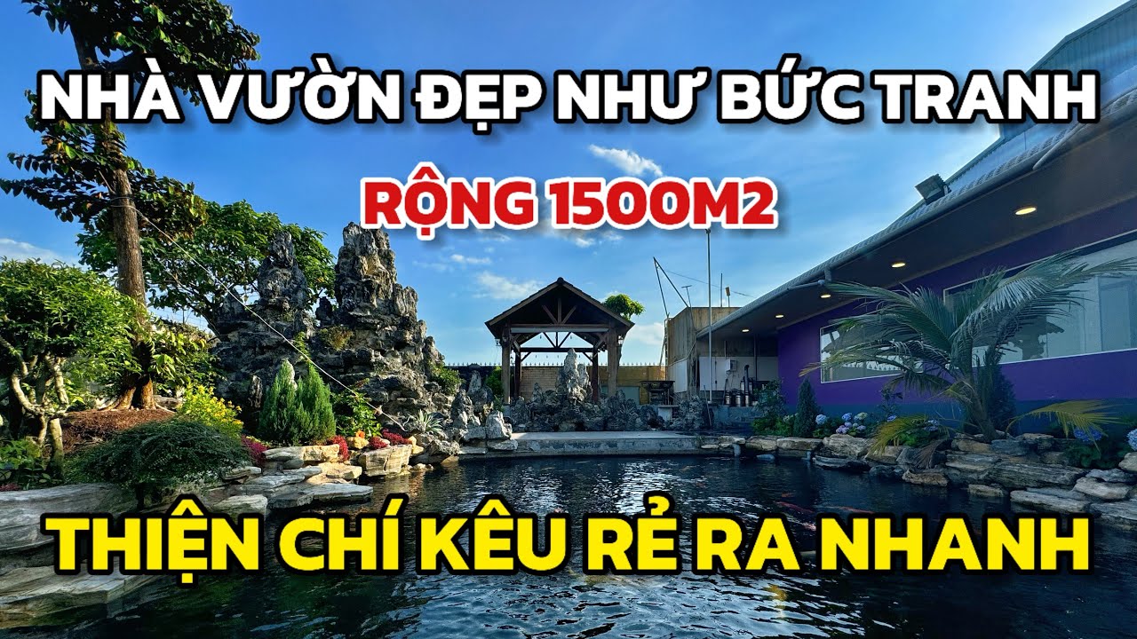 Nhà vườn nghỉ dưỡng an cư rộng 1500m2 lên đất thổ, hạ gấp 1,5 tỷ, cách QL1A 3km gần trung tâm TPHCM