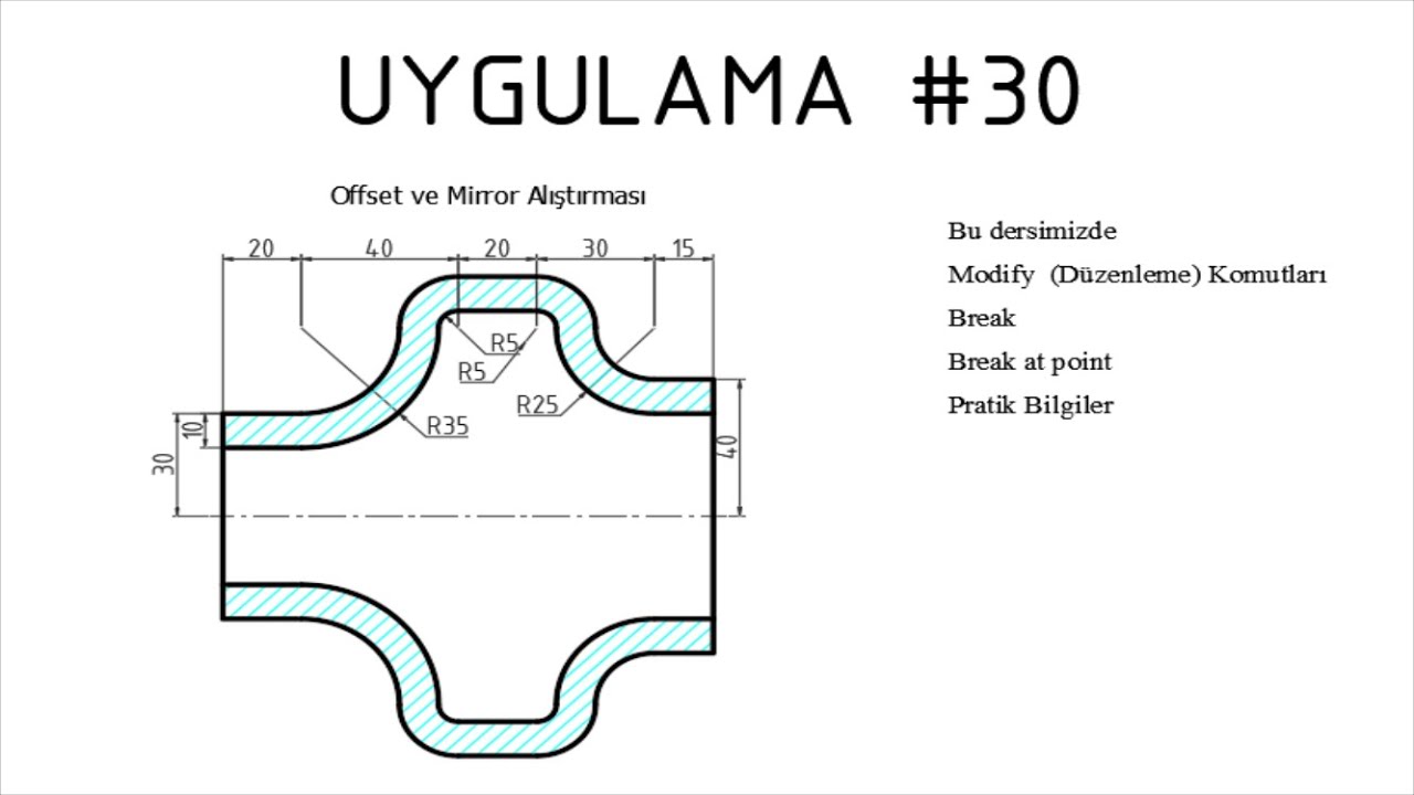 Autocad 2 Boyutlu Çizim #30 Break ve Break at point