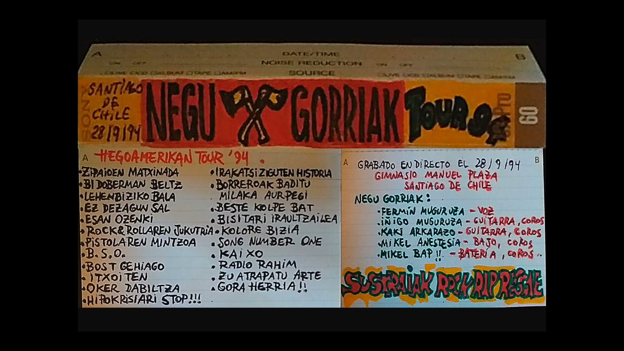 Negu Gorriak en Santiago, Chile, 28 - Septiembre - 1994