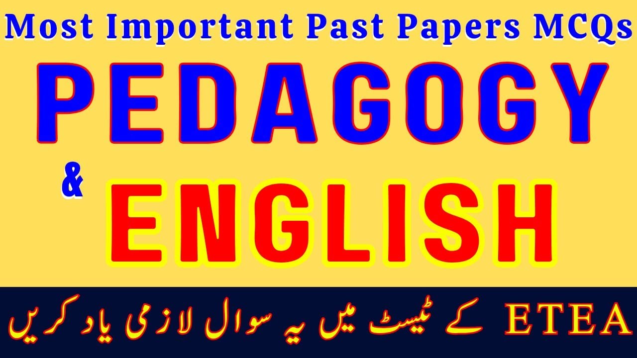 Pedagogy & English Grammar Most Repeated & Important Solved MCQS For ETEA Past Papers