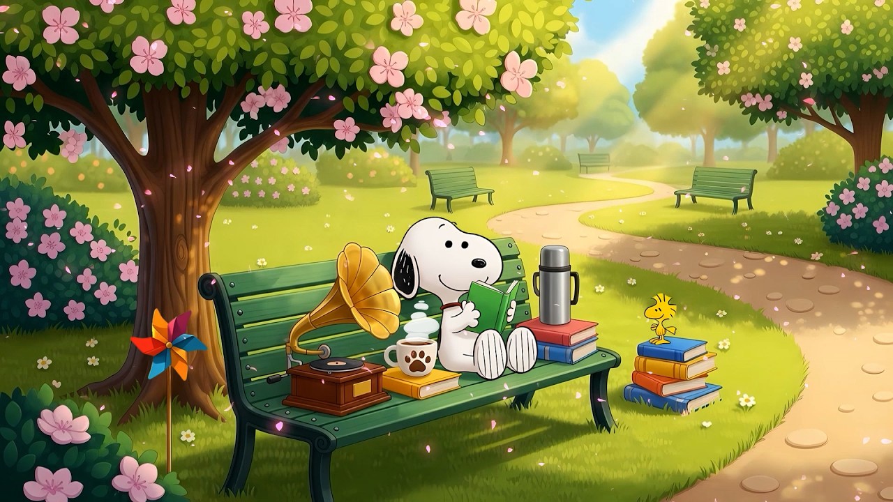 Snoopy’s Calm Park Study Session 🌸 Cozy Lofi Beats for Work & Chill 🌿Relaxing Lofi Music