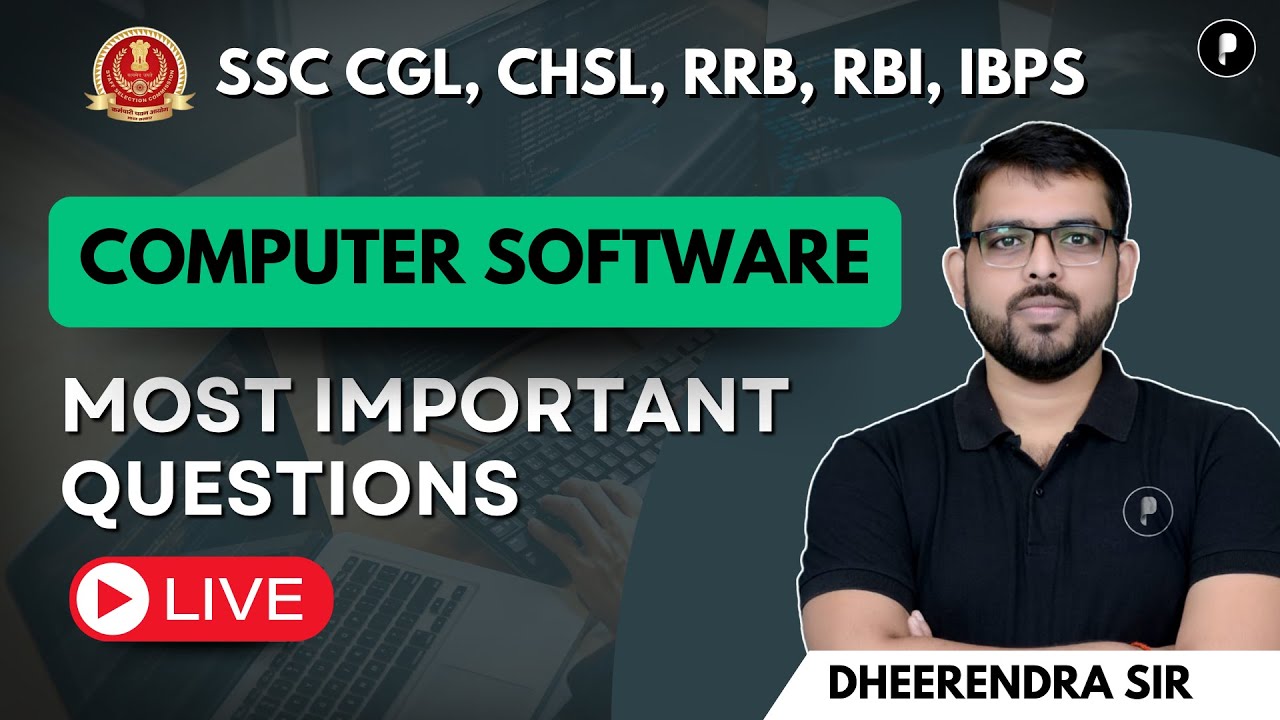 Computer Software | Software Type | Important Questions | SSC CGL , CHSL, Bank Exams