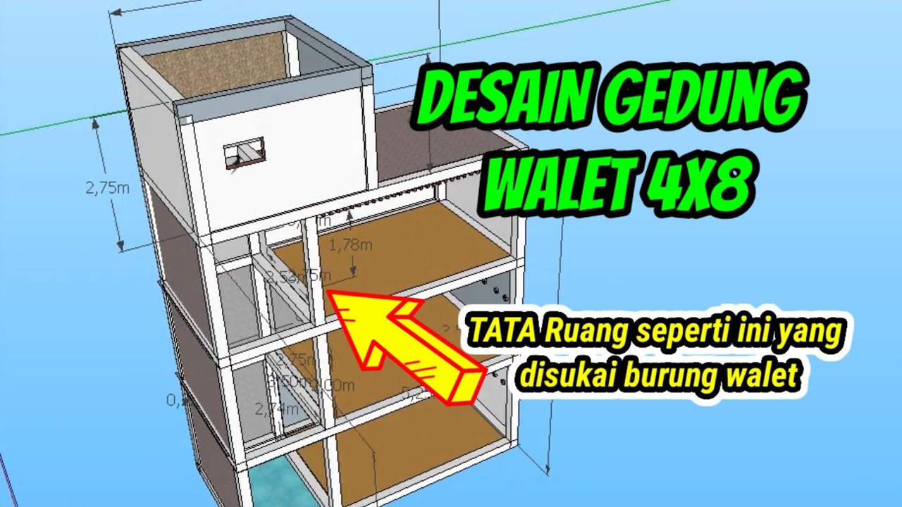 DESAIN Gedung WALET (RBW) 4X8 dengan TATA Ruang yang MANTAB