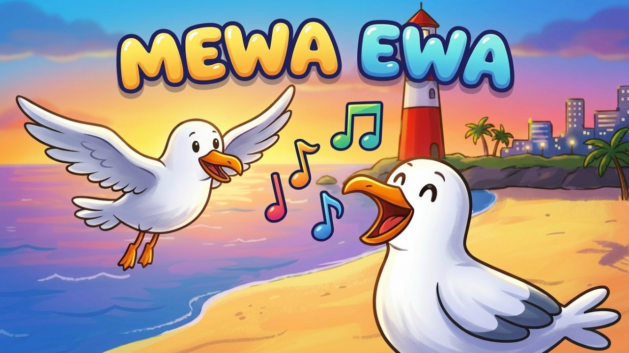🌊 Mewa Ewa &ndash; Piosenka dla dzieci o morzu, wakacjach i przygodach! 🐦 | Rymowanki Śpiewanki
