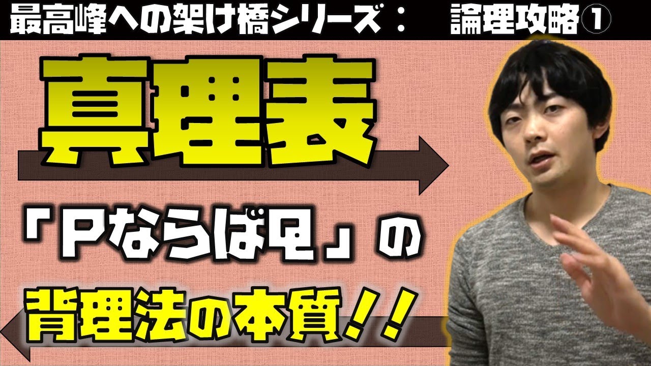 論理１ー５　総まとめ＋背理法について（東大医学部(理３)の解説動画）