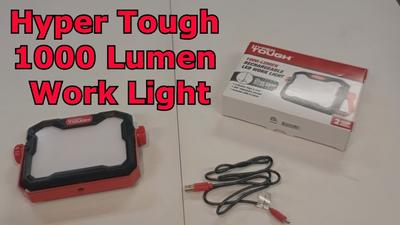 Hyper Tough 1000 Lumen Rechargeable LED Work Light
