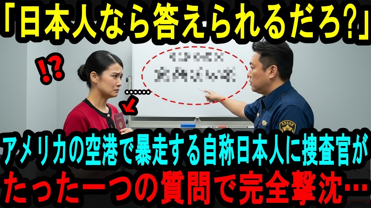 【海外の反応】「私は日本人よ！」アメリカの空港で大暴れの自称・日本人に、審査官がたった一つの質問をした結果、顔面蒼白になった理由