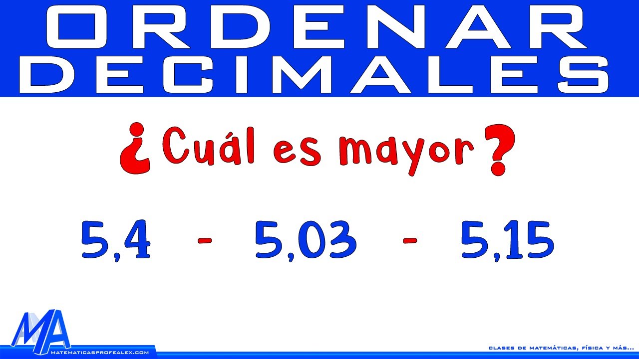 Orden de los números decimales