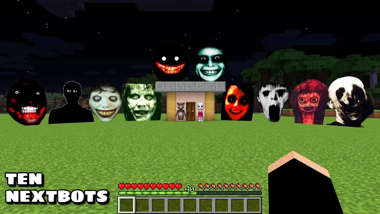 TEN NEXTBOTS AND OBUNGA FRIENDS CHASED ME in Minecraft - Gameplay - Coffin Meme