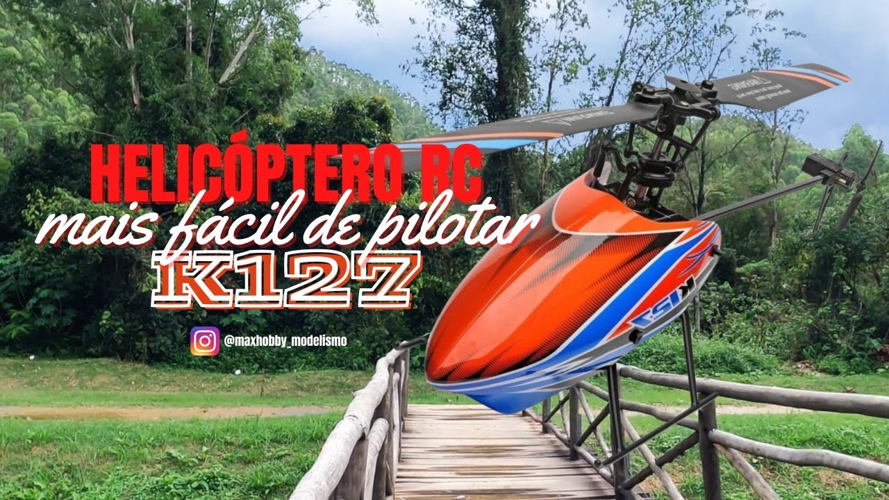 HELICÓPTERO DE CONTROLE REMOTO MAIS FÁCIL DE PILOTAR XK WLTOYS K127 4CH PASSO FIXO ESTABILIDADE VOO