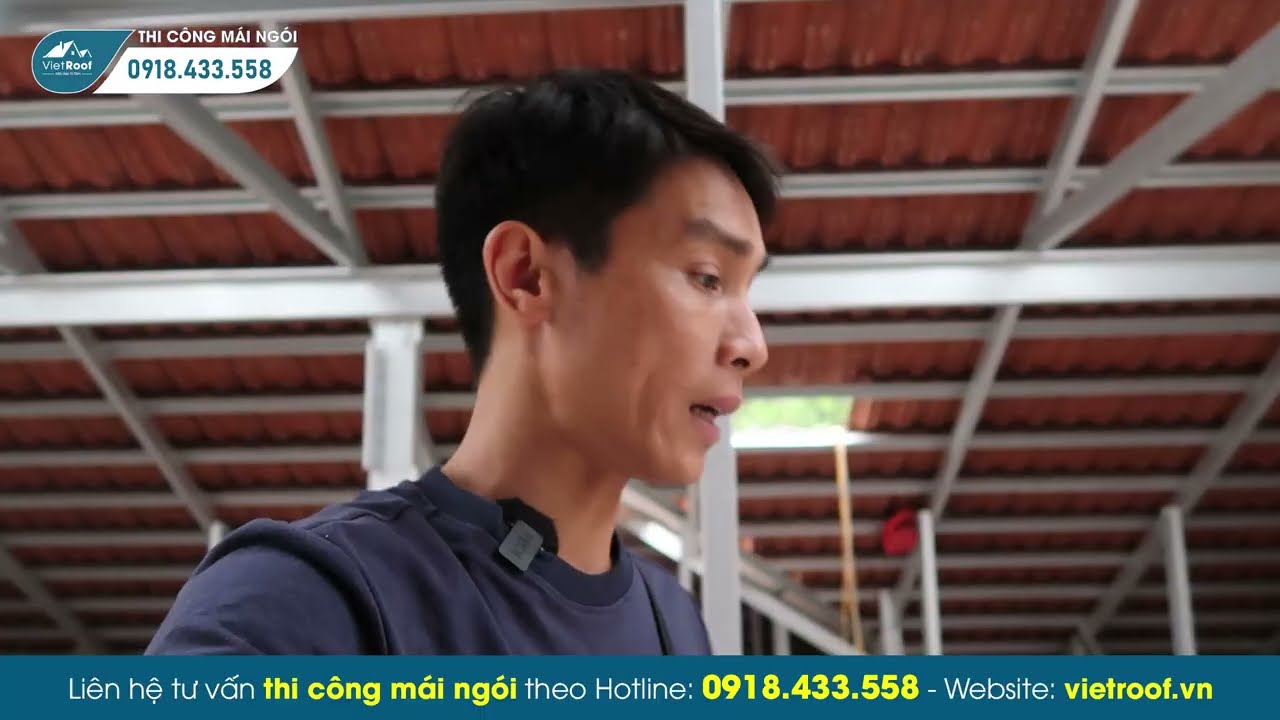 Thi Công Mái Ngói Khung Thép Bắn Vít Tại Hải Dương | Ngói Tráng Men Viglacera