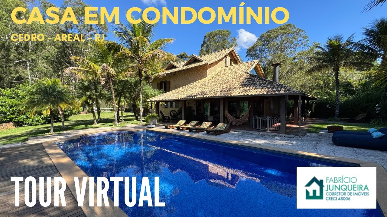 Linda residência com terreno plano em condomínio seleto no Cedro em Areal RJ | Tour virtual completo