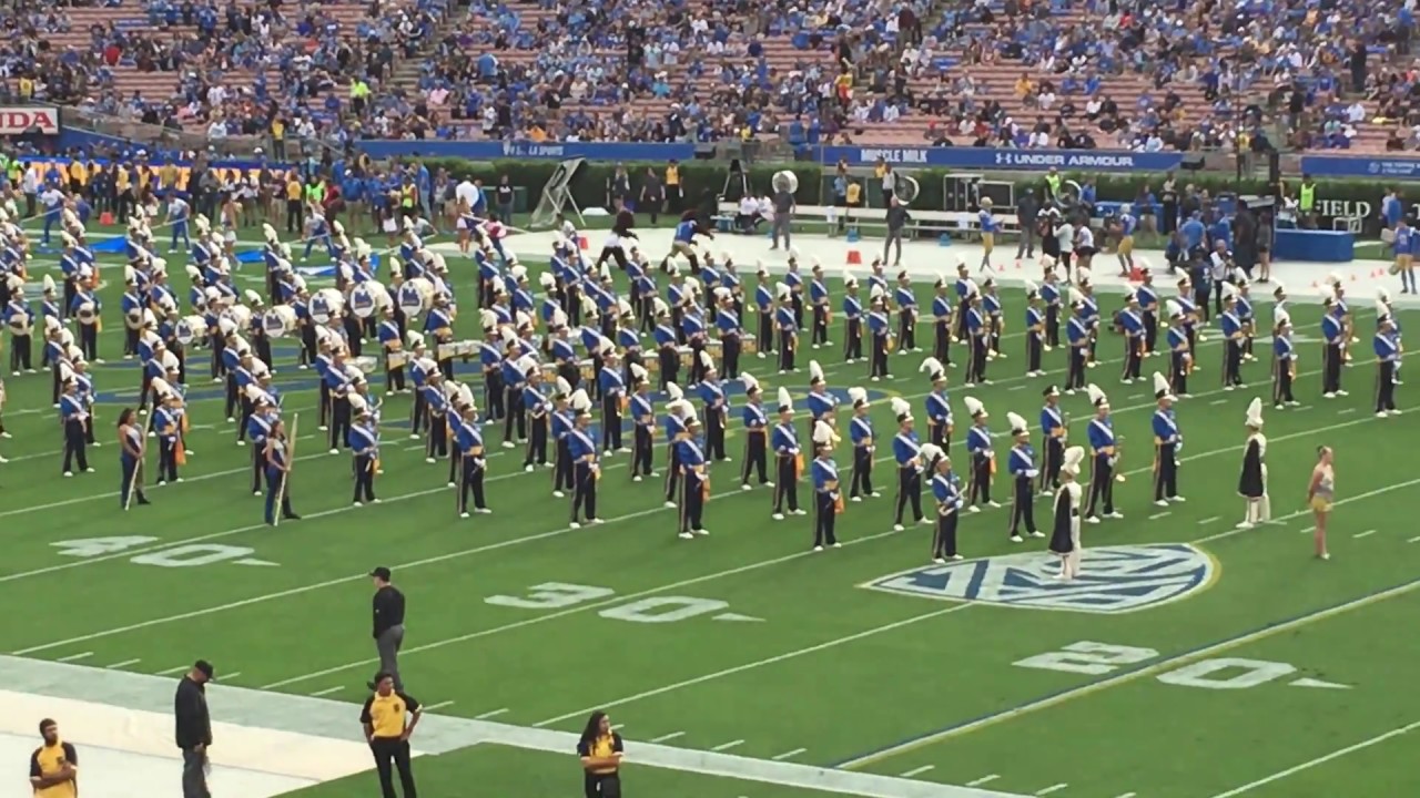 UCLA band getting ready vs. Washington -Joe Bruin vs Harry the Husky Animation