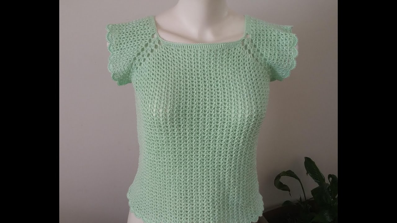 Blusa Top Down em Crochê - Nó Chic Crochê - Kátia