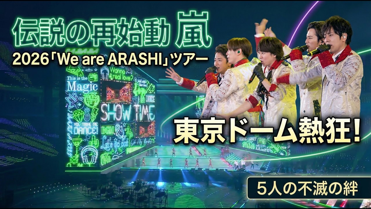 嵐、伝説の再始動が現実へ！2026「We are ARASHI」ツアー初日、東京ドームを熱狂させた「SHOW TIME」で見えた5人の絆と不滅の輝き   - スノ閃TV