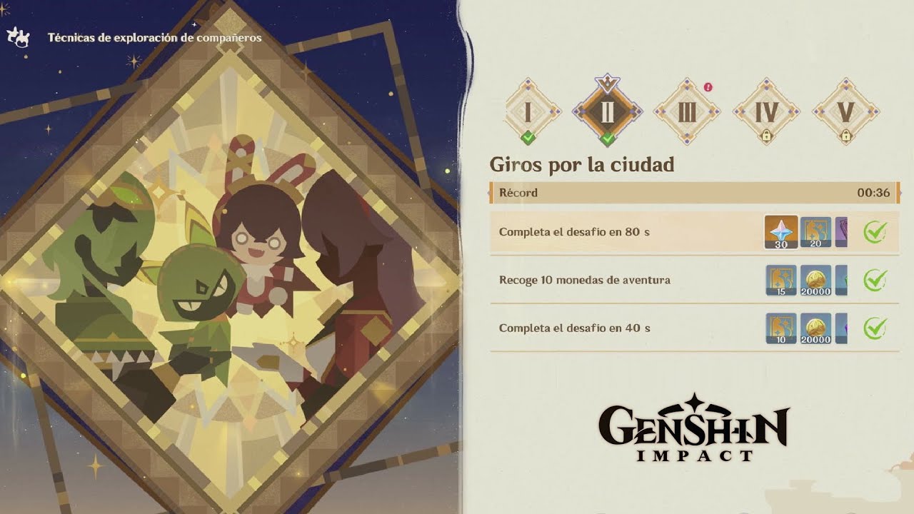 Técnicas de exploración de compañeros (II) Giros por la ciudad Genshin Impact