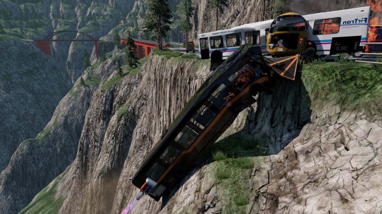 Cars Crash on a Cliffside #4x4