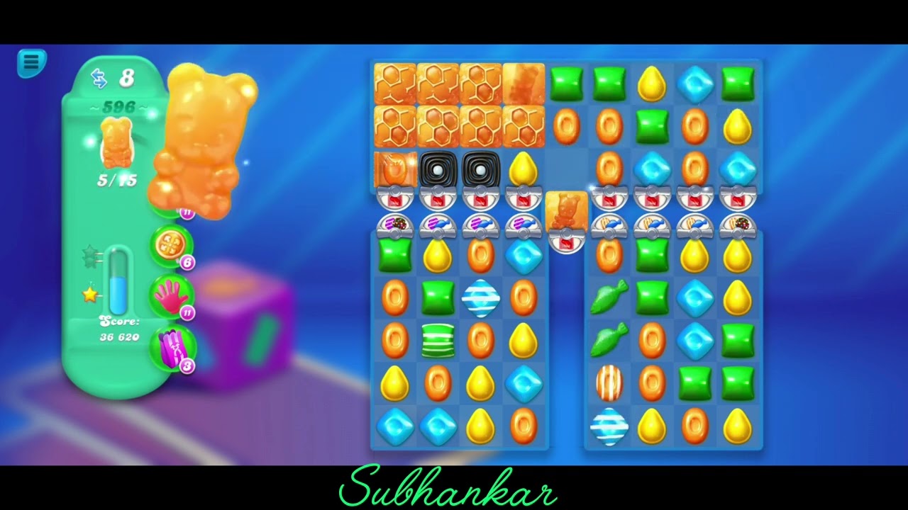 Candy Crush Soda Saga. Level 596.⭐⭐⭐ Star.Level 596 Help.@Subhankar0002.