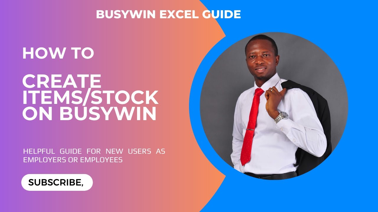 HOW TO CREATE ITEMS/ STOCK ON BUSYWIN ACCOUNTING SOFTWARE FOR SMALL AND MEDIUM BUSINESSES!!