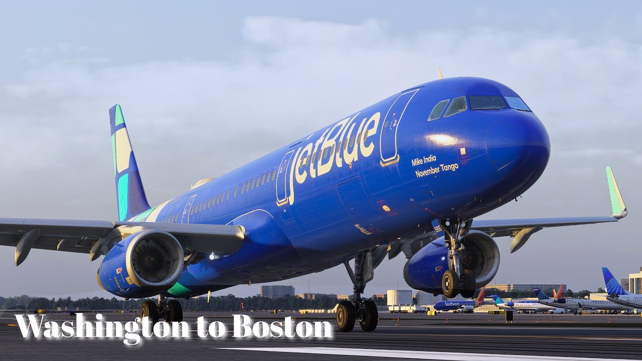 JetBlue A321 Cinematic Flight | Washington (DCA) to Boston