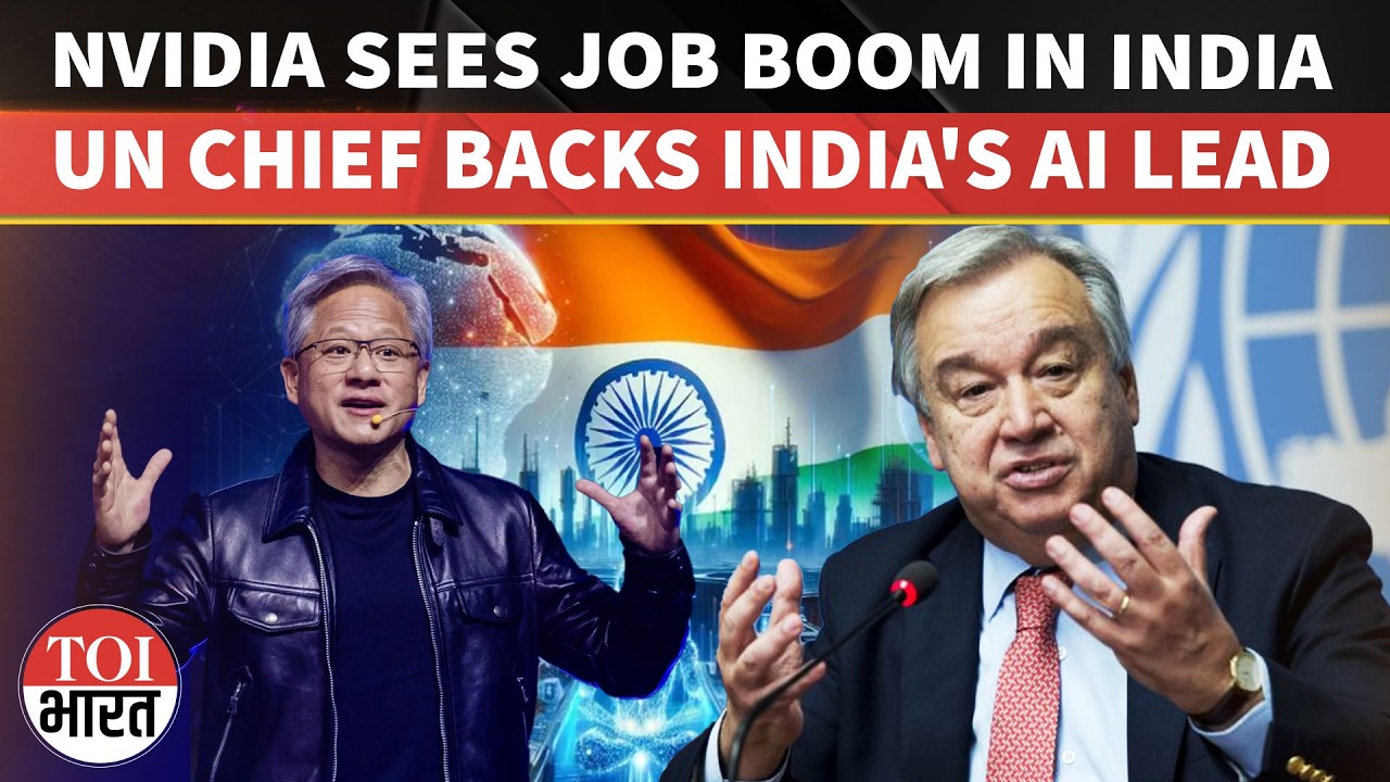 UN Chief Guterres Backs India’s AI Leadership As Nvidia CEO Huang Sees Internet Era Job Boom Ahead