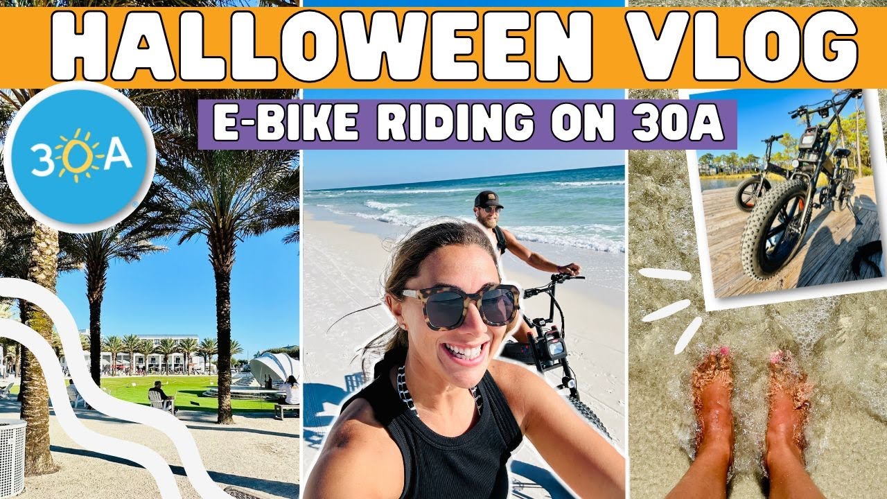 My Day in 30A - Halloween at the Beach 🎃 🚲 | E-Bike Riding | Florida VLOG