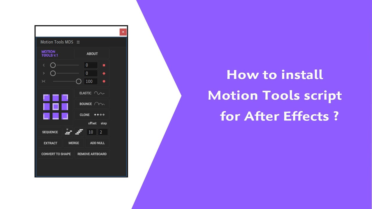 How to install Motion tools script for After Effects?