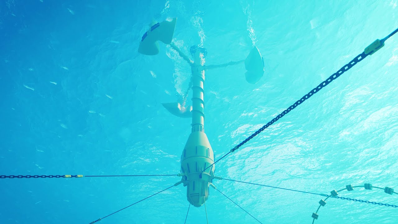 Floating offshore wind concept | Vertical axis spar turbine | 3D animation