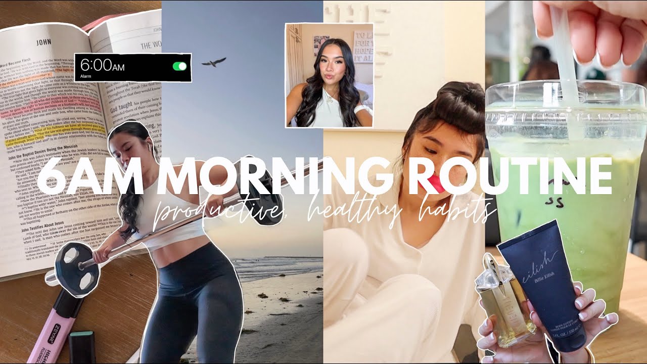 6AM PRODUCTIVE MORNING ROUTINE ☀️ healthy habits, productivity, morning motivation