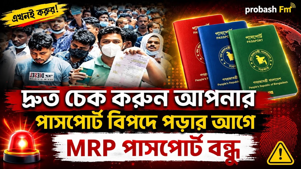 দ্রূত চেক করুন আপনার পাসপোর্ট  MRP পাসপোর্ট বন্ধ