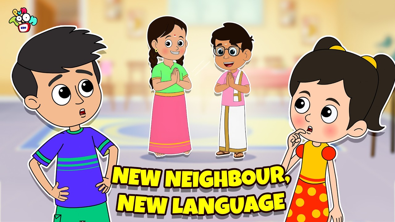 New Neighbour, New Language Confusion | Animated Stories |English Stories |Kids Videos |PunToon Kids