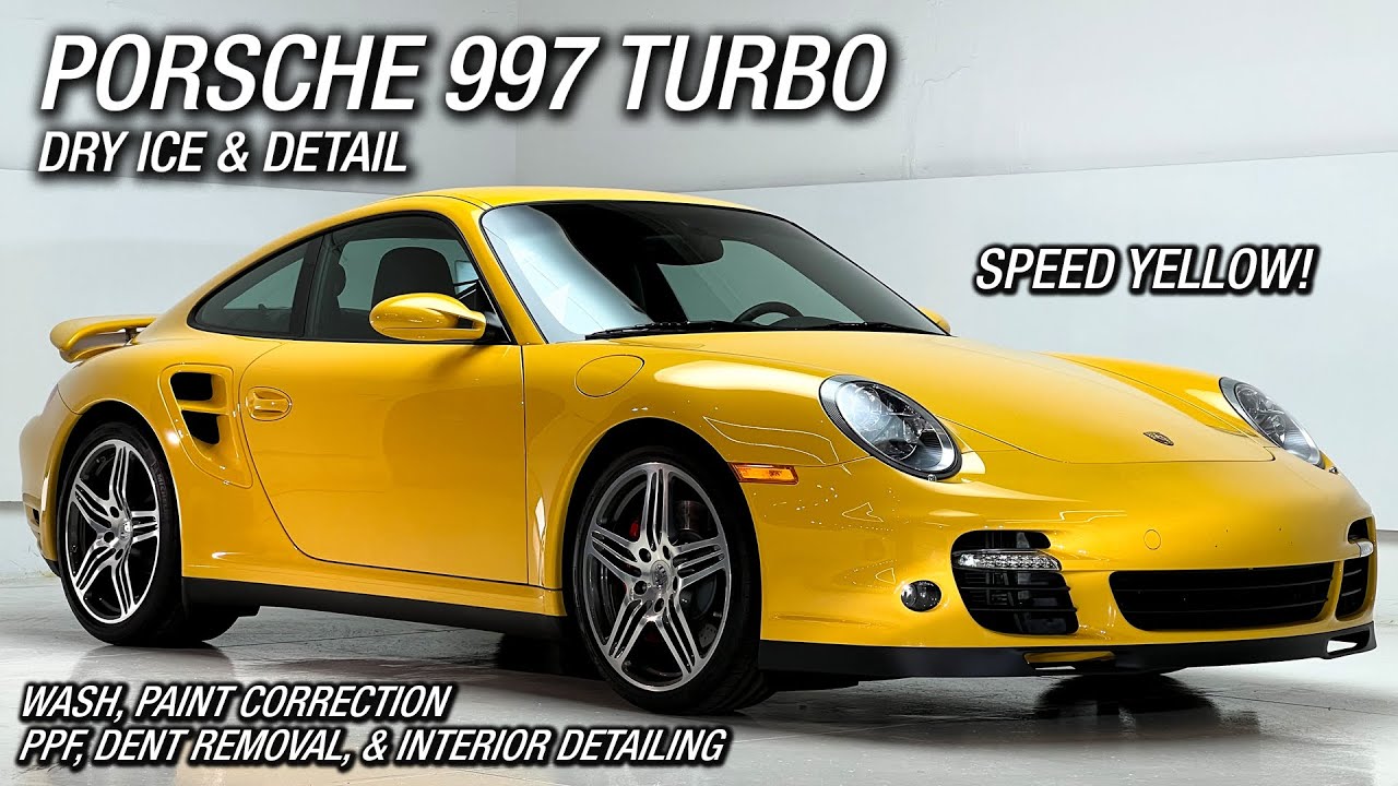 Dry Ice Cleaning & Detailing a SPEED YELLOW Porsche 997 Turbo