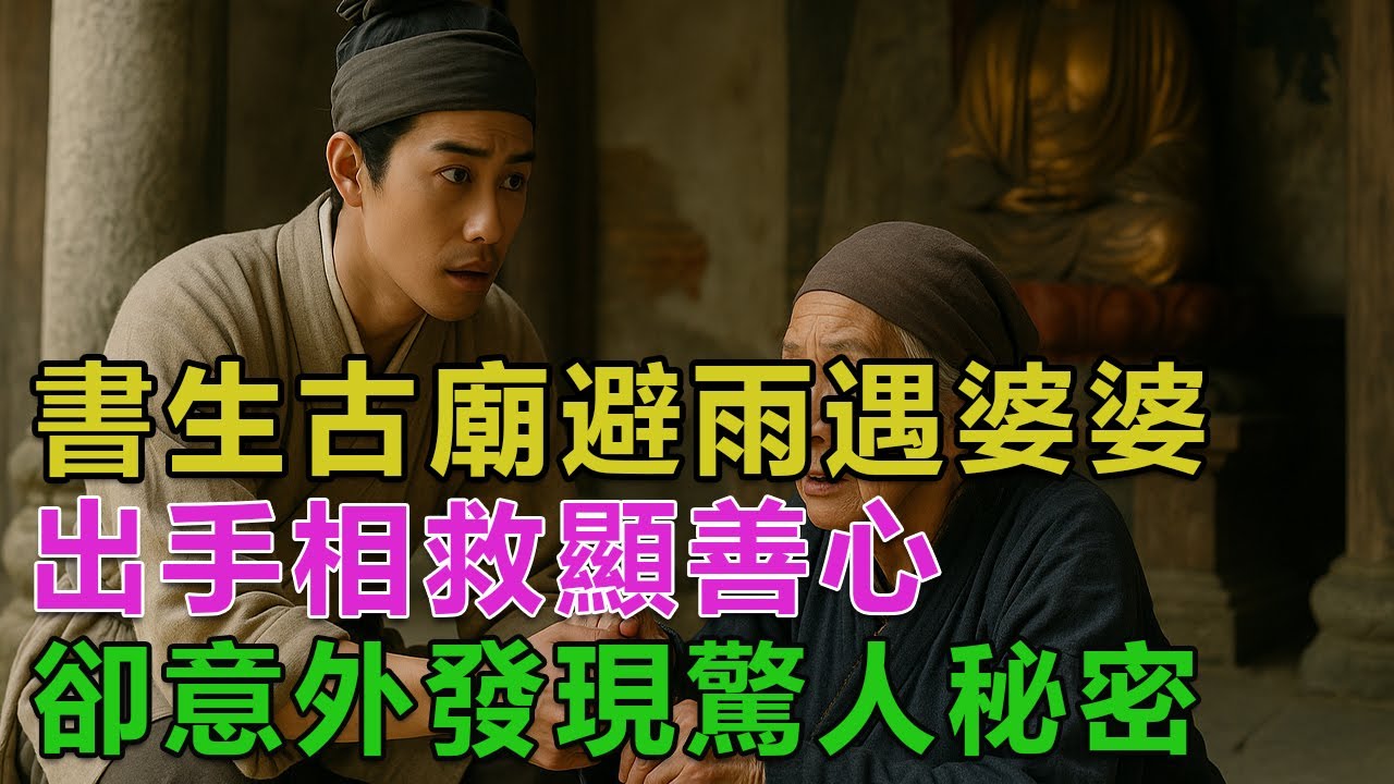 民間故事：書生古廟避雨遇婆婆，出手相救顯善心，卻意外發現驚人秘密