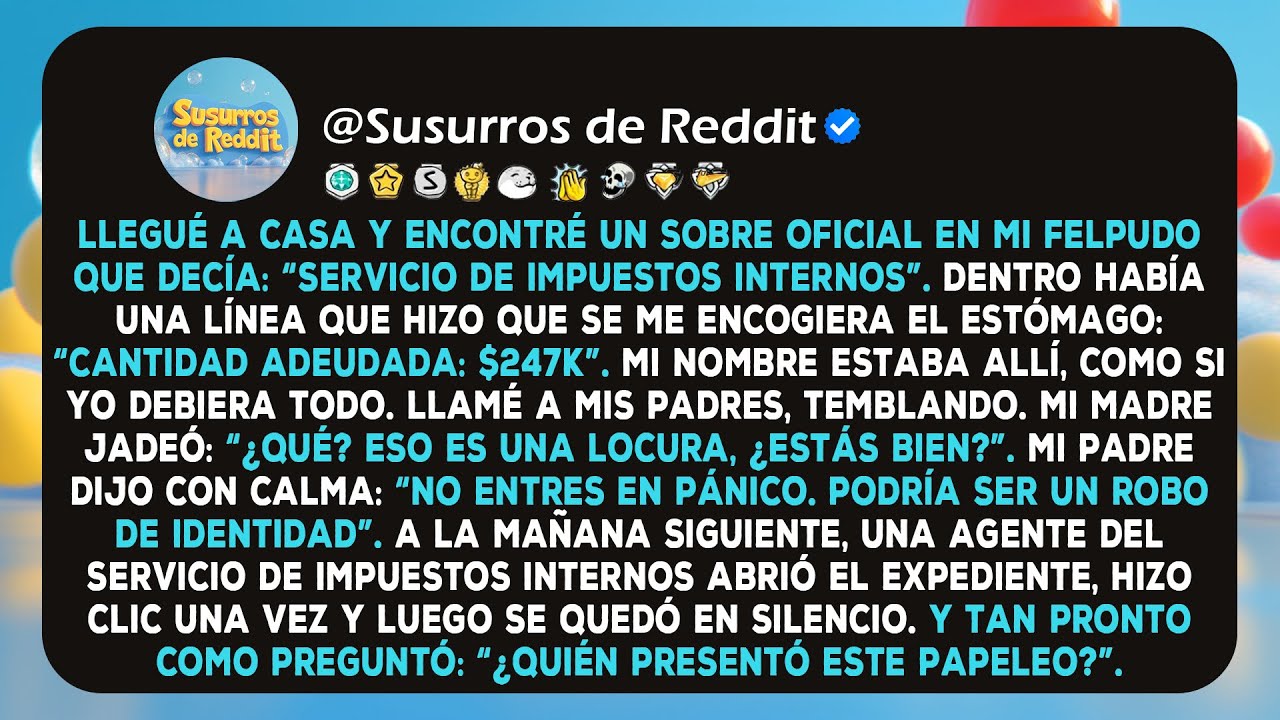 Una notificación del Servicio de Impuestos Internos llegó a mi puerta durante la noche: mis padres..