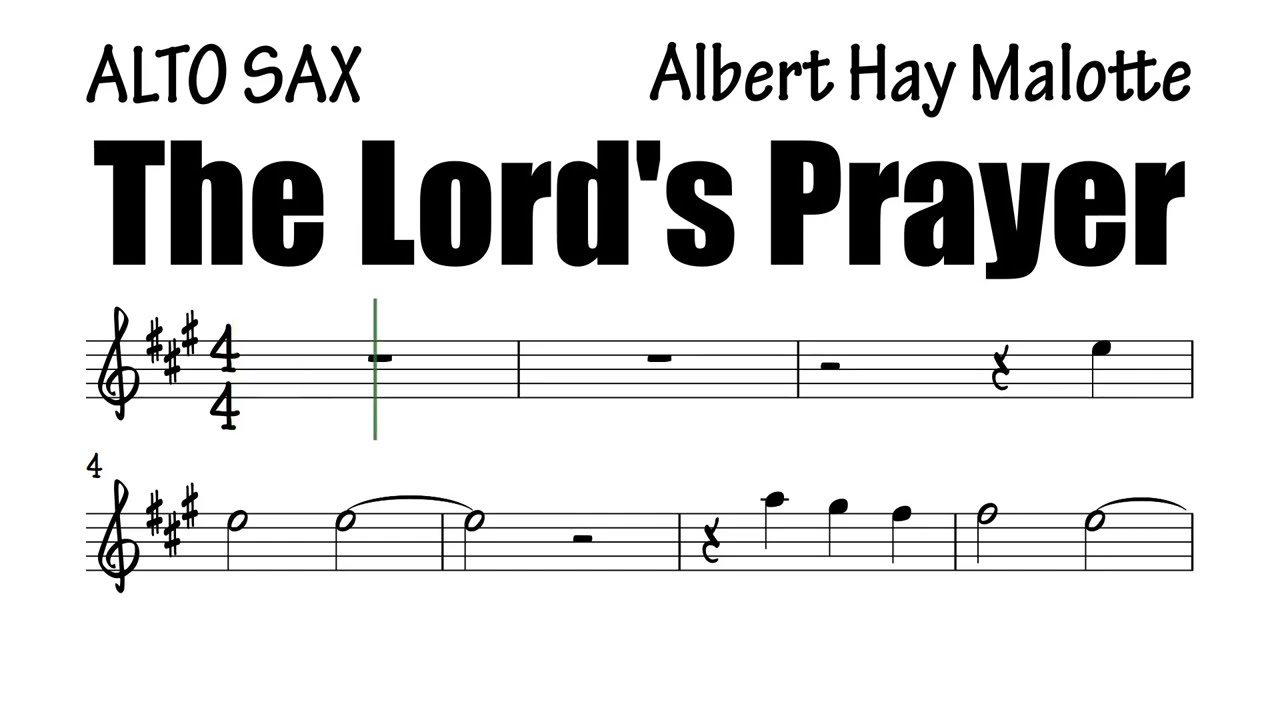The Lord's Prayer Alto Sax Sheet Music Backing Track Play Along Partitura