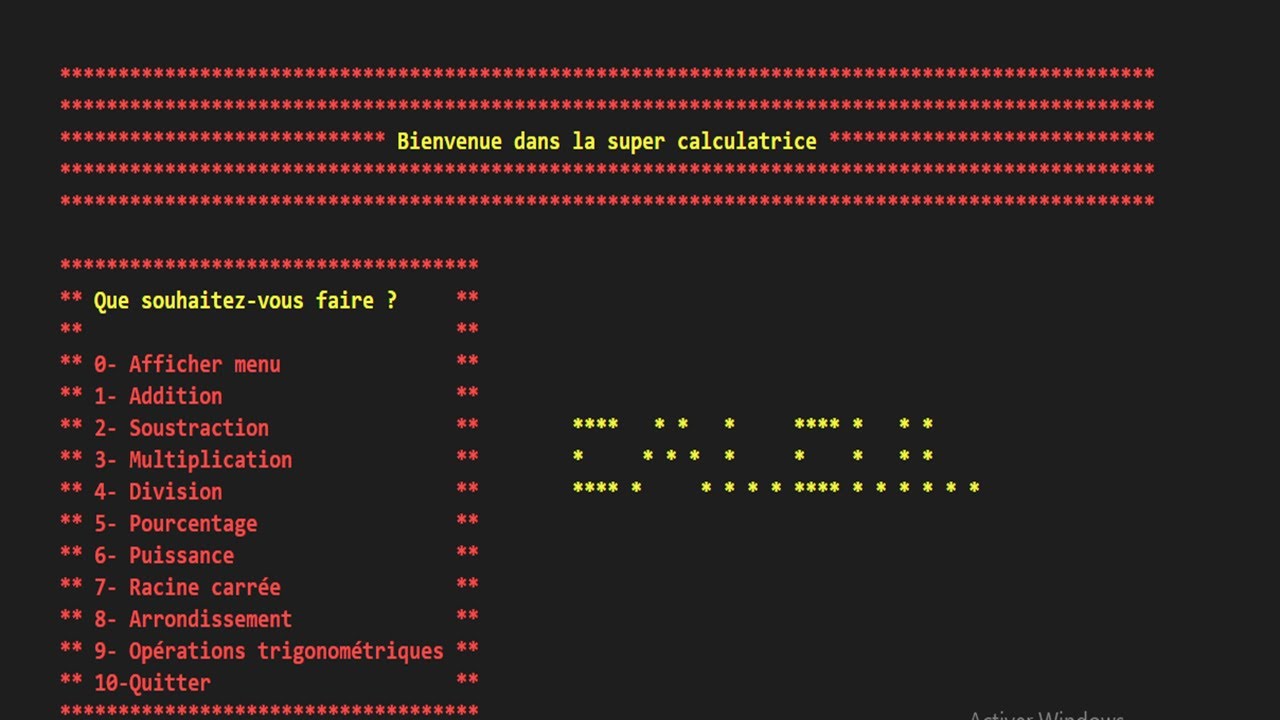Comment créer une calculatrice multifonction en ligne de commande