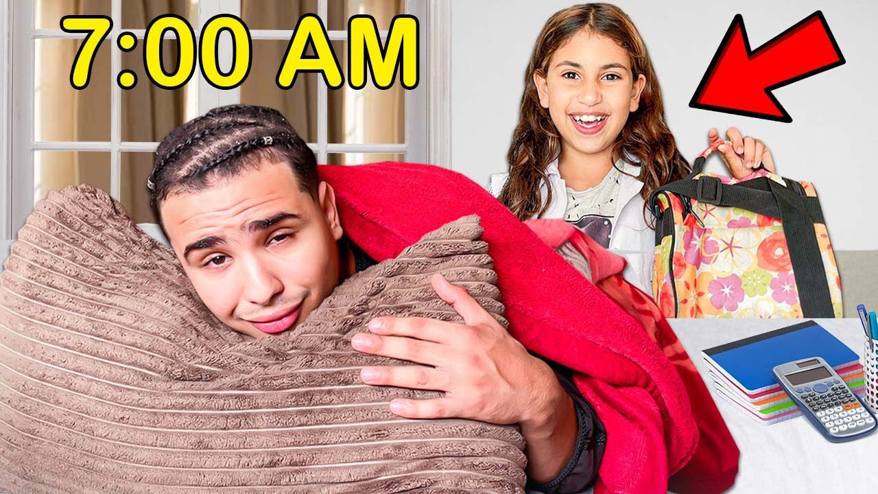 وأخيرا الروتين الصباحي 🌞💤في اول يوم الدراسة 📚✏️سجلنا رانيا في المدرسة😍🏫 ( يوسف دوز اكفس يوم😭💔)