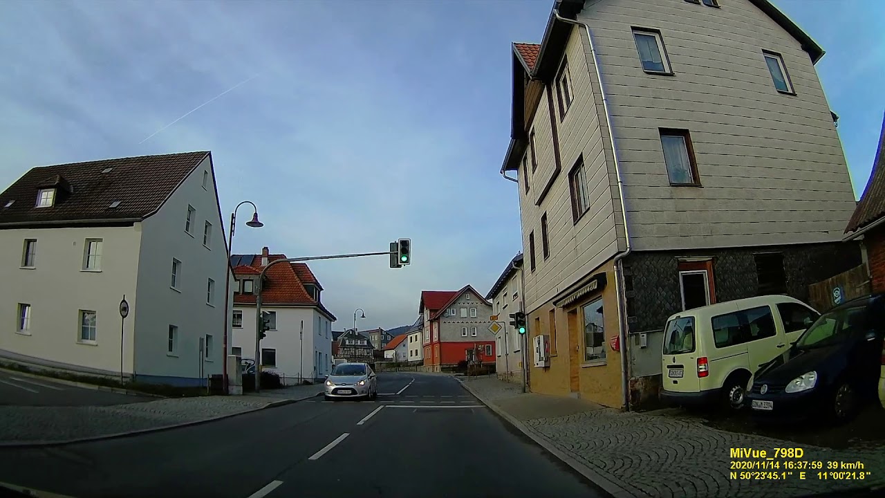 D: Stadt Schalkau. Landkreis Sonneberg. Rundfahrt durch die Stadtmitte. November 2020