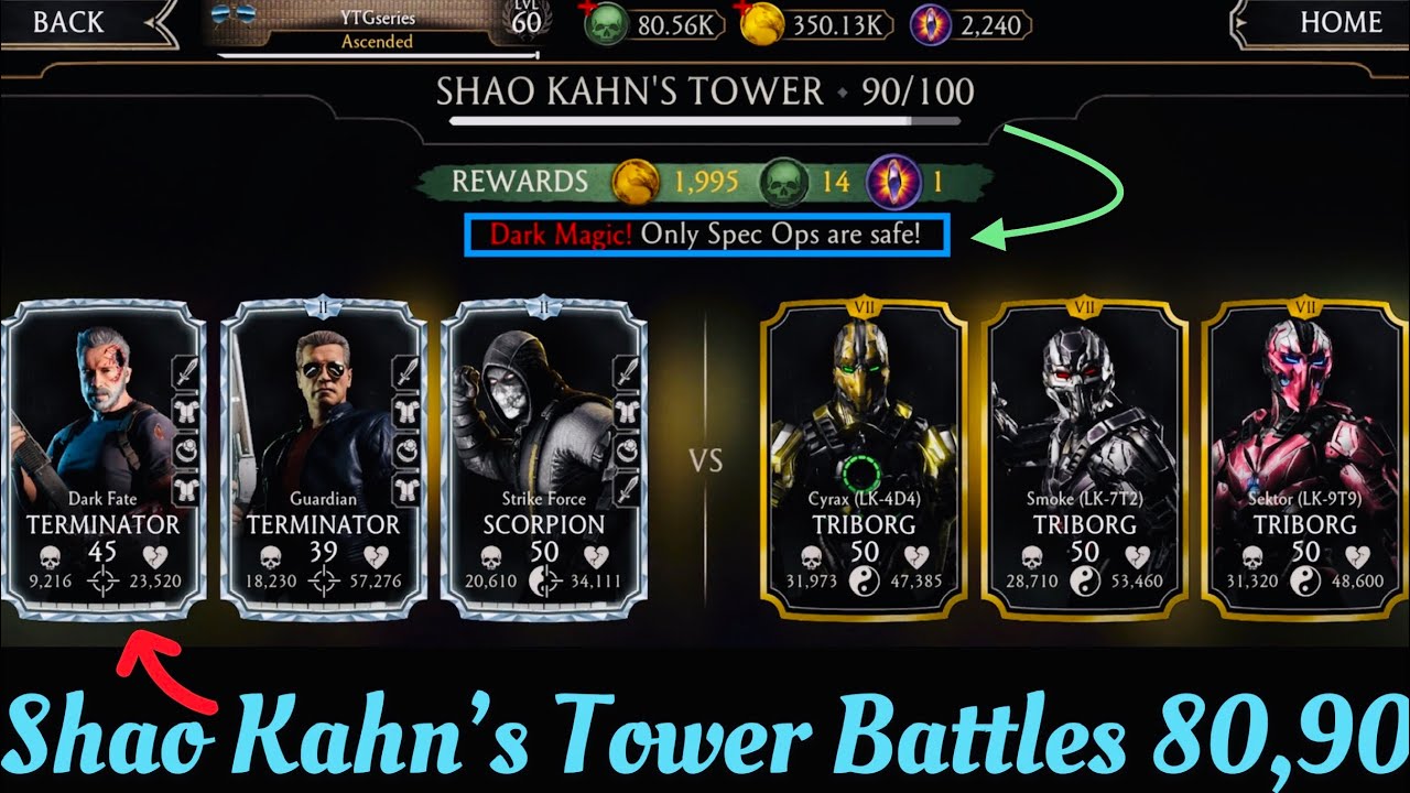 Shao Kahn’s Tower Battle 80,90 Gameplay | MK Mobile